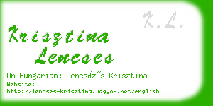 krisztina lencses business card